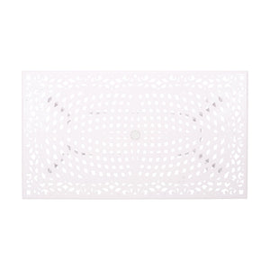 Celestine - Outdoor Cast Aluminum Dining Table With Floral Lattice Design And Umbrella Holder