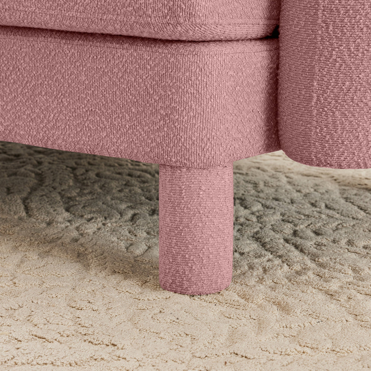 Modern Pink Polyester Ottoman