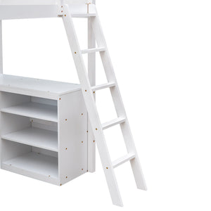 Loft Bed With Shelves With Desk