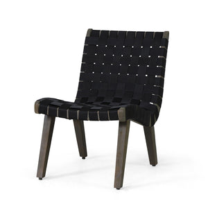 Lounge Chair With Stunning Rope Weave Design, (Set of 2) - Black