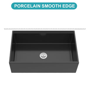 Porcelain Ceramic Farmhouse Sink Workstation With Reversible Apron Design - Single Bowl