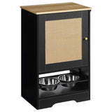Feeding Station with 1 Storage Cabinet Black