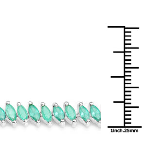 6.82 Carat Genuine Zambian Emerald .925 Sterling Silver Bracelet