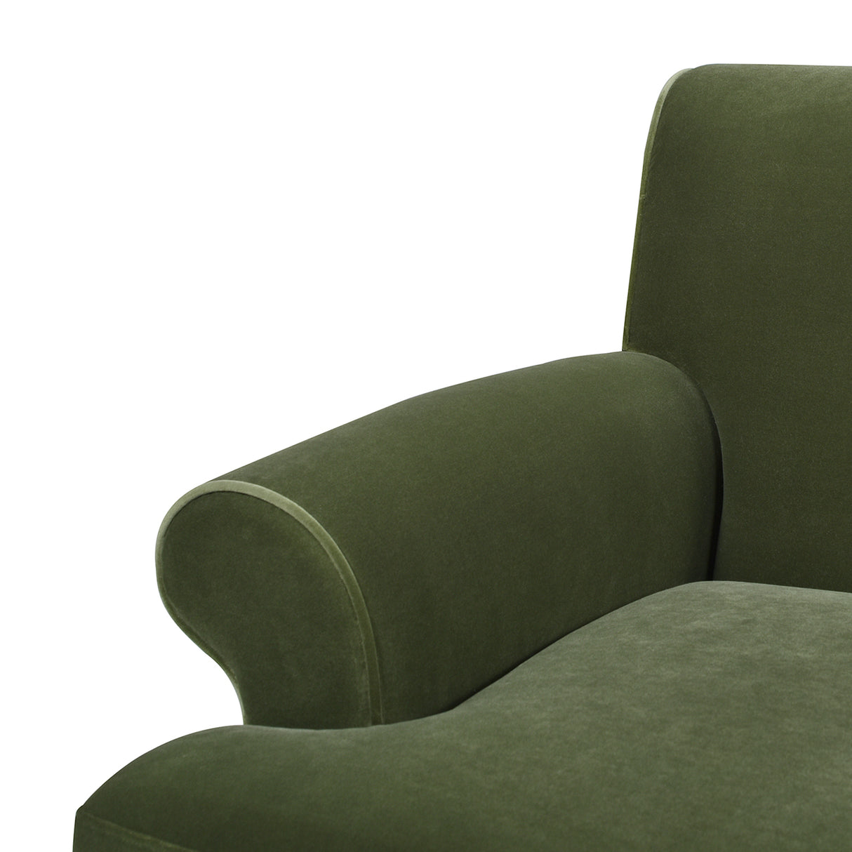 Alana lawson three-cushion tightback sofa, olive green performance velvet