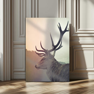 Deer Canvas Wall Art Print – Framed Woodland Animal Rustic