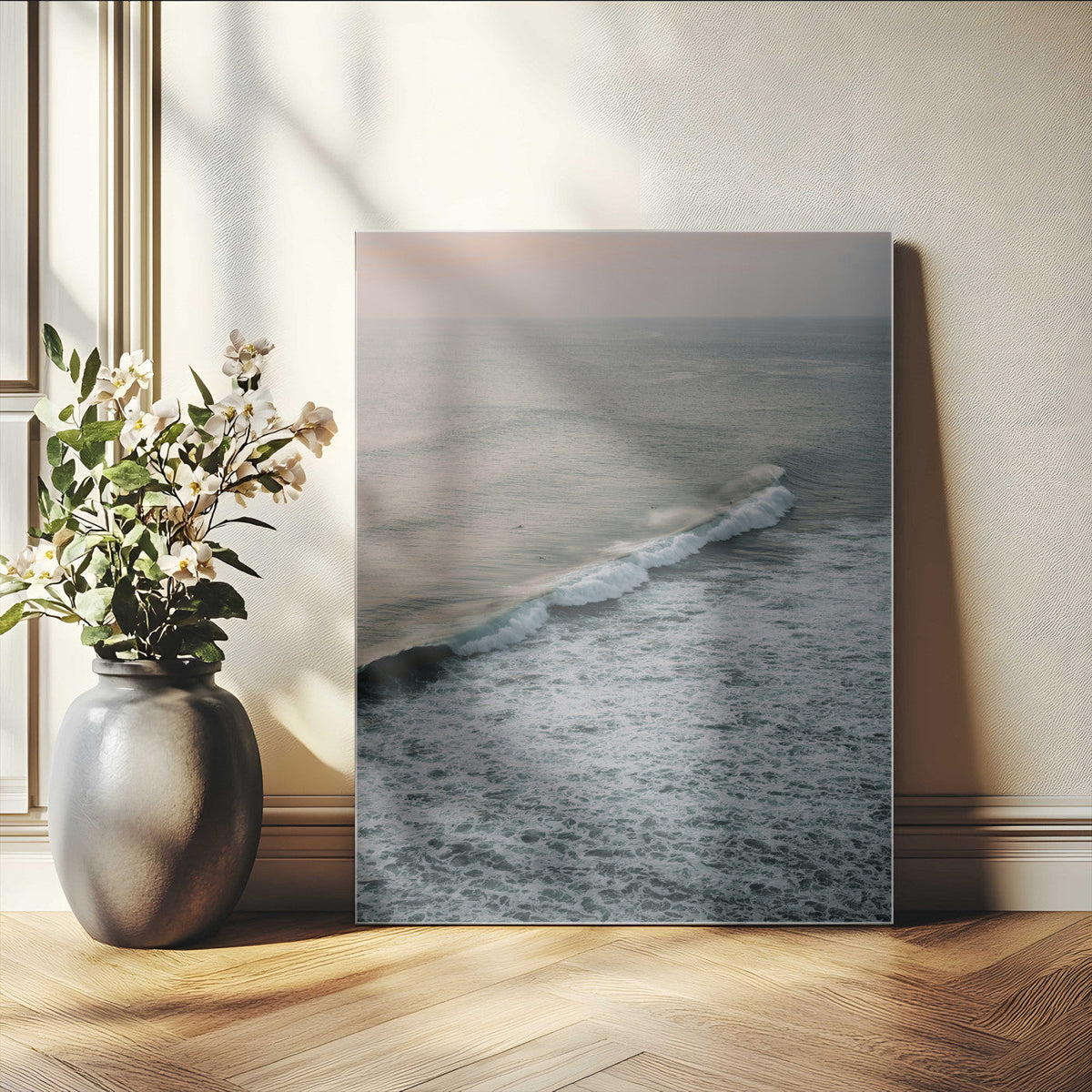 Ocean Waves Wall Art Canvas Print – Framed Coastal Serenity