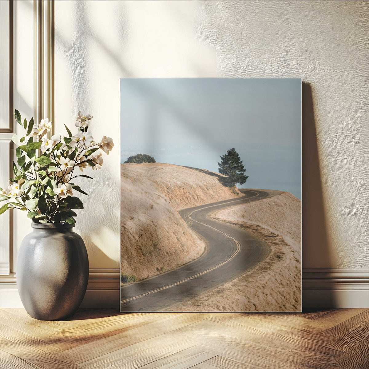 Winding Road Wall Art – Framed Scenic Landscape Canvas