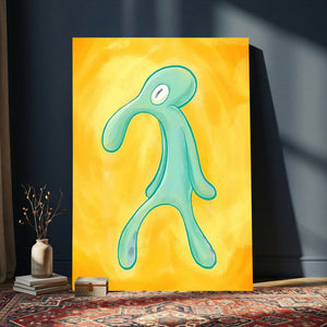 Squidward Tentacles Wall Art Canvas Print – Bold and Brash