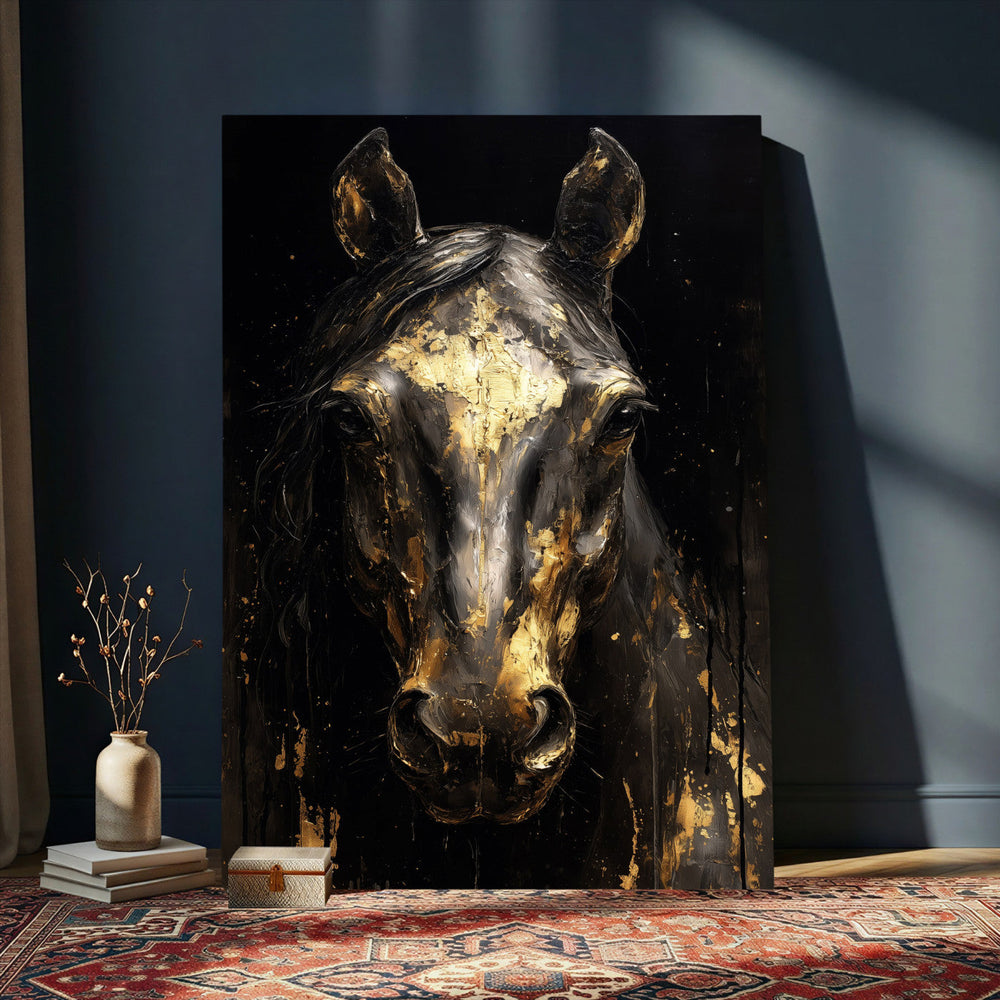 Abstract Horse Wall Art Canvas Print – Painting Style