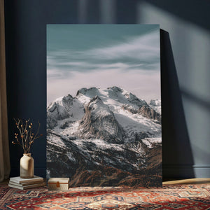 Alpine Mountain Landscape Wall Art Canvas Print, Snowy Peak