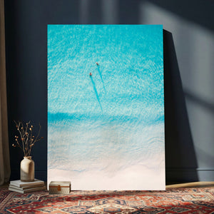 Aerial Turquoise Beach Wall Art Canvas Print – Minimal