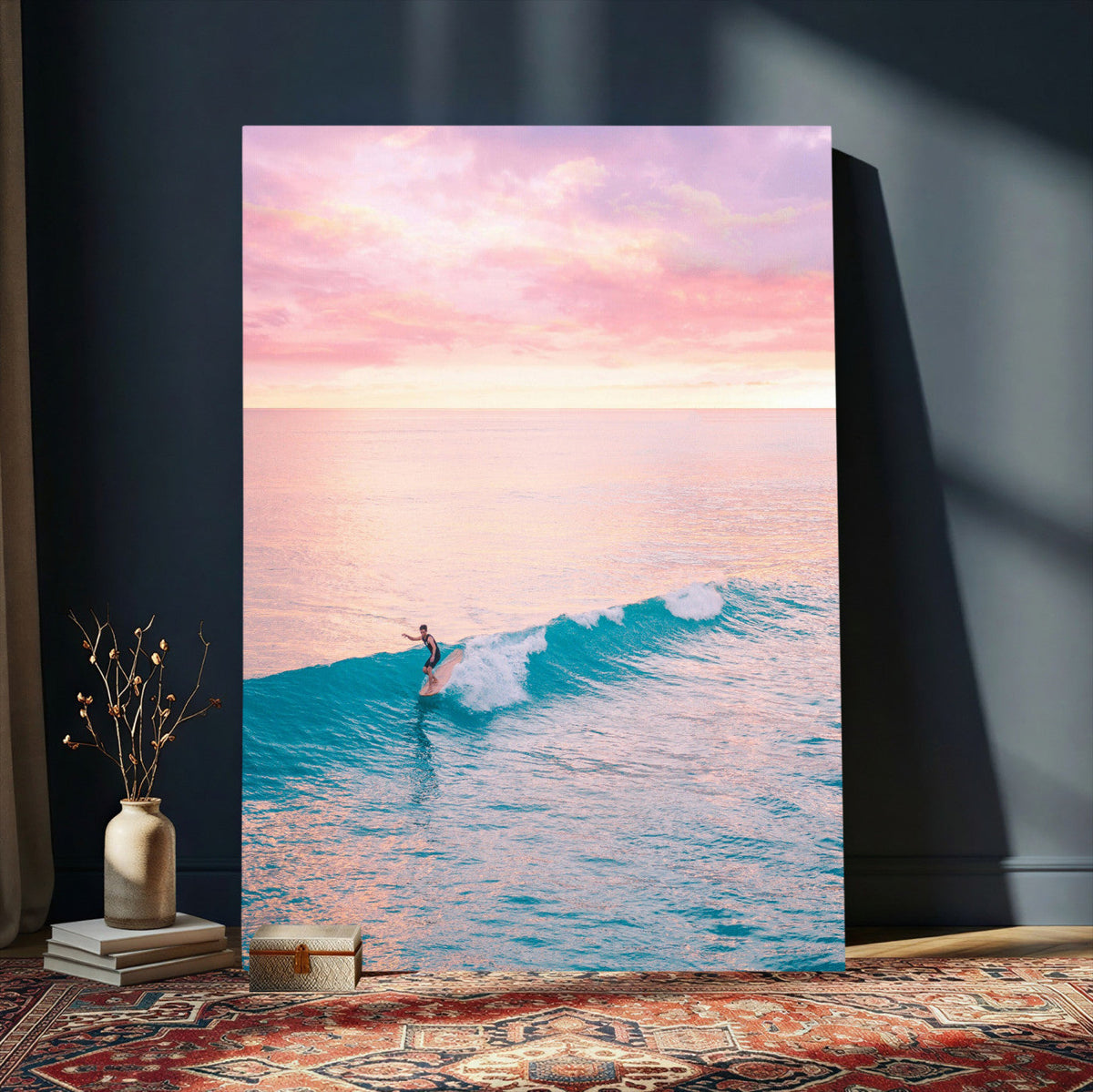 Sunset Surf Wall Art Canvas Print – Coastal Ocean