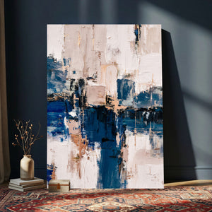 Abstract Navy Blue Wall Art Canvas Print
