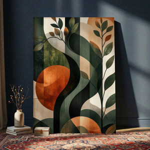 Abstract Green Flowers Wall Art Canvas Print