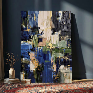 Abstract Dark Blue Wall Art Canvas Print