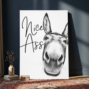 Nice Ass Funny Canvas Wall Art for Bathroom Wall Decor Cute
