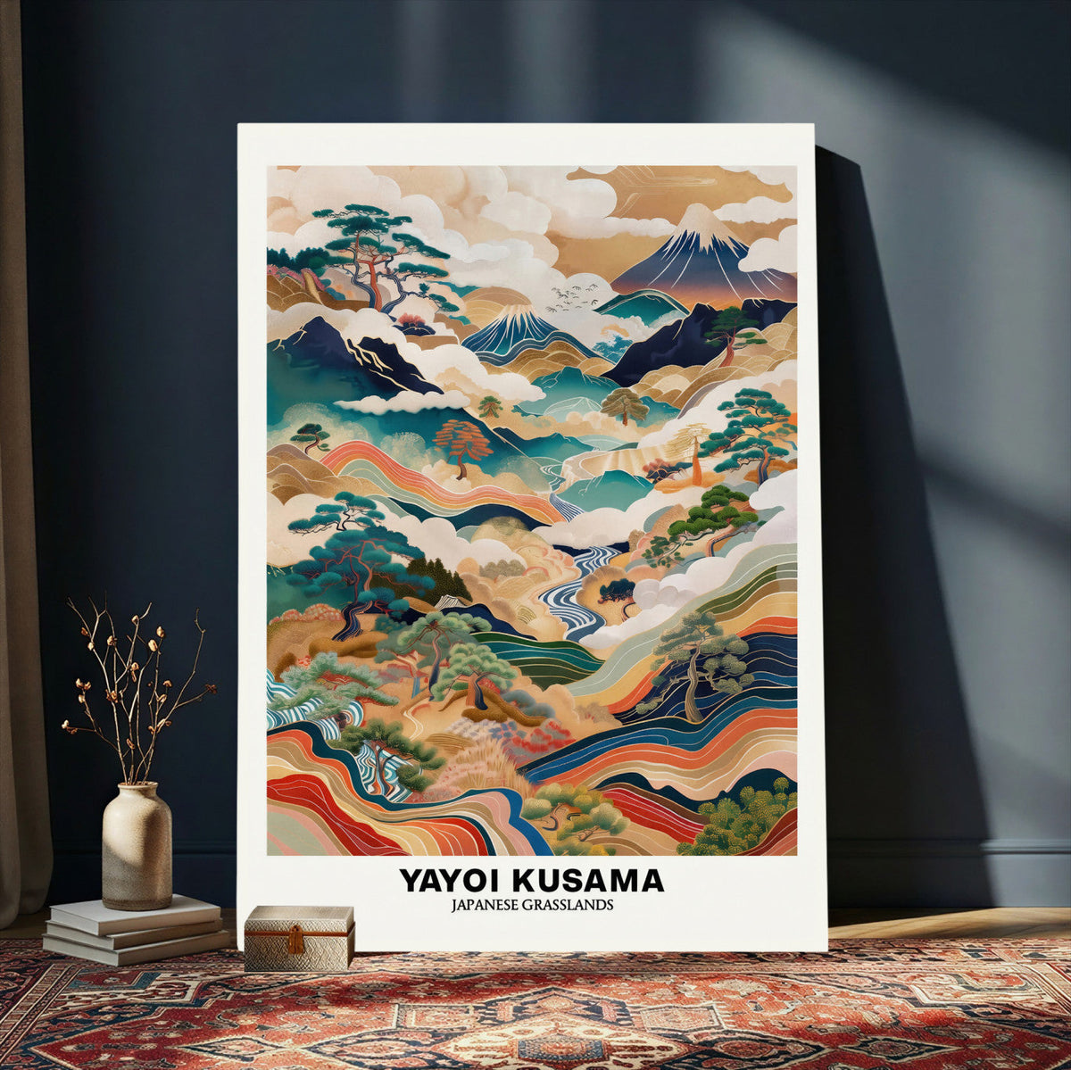 Yayoi Kusama Japanese Landscape Wall Art Canvas Print,