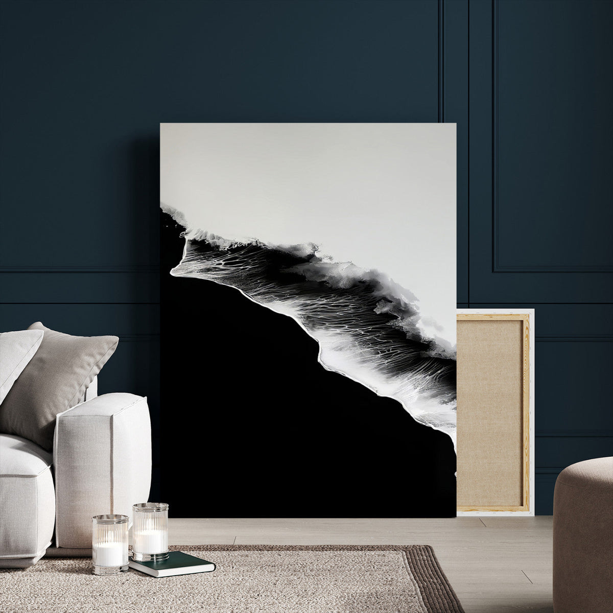 Ocean Wave Wall Art Canvas Print – Framed Abstract