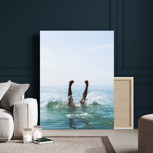 Splash Dive Wall Art – Ocean Waves Canvas Print, Summer Swim