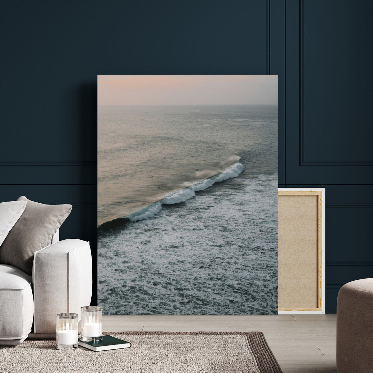 Ocean Waves Wall Art Canvas Print – Framed Coastal Serenity
