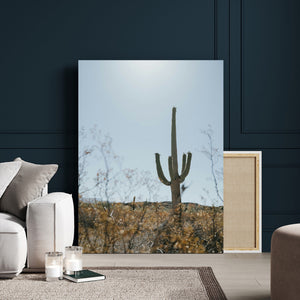 Saguaro Cactus Wall Art Canvas Print – Framed Southwestern