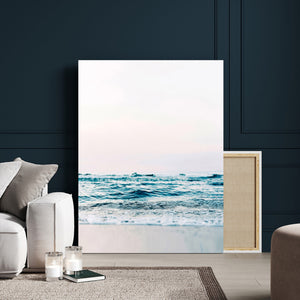 Minimal Ocean Wave Wall Art Canvas Print – Coastal Seascape