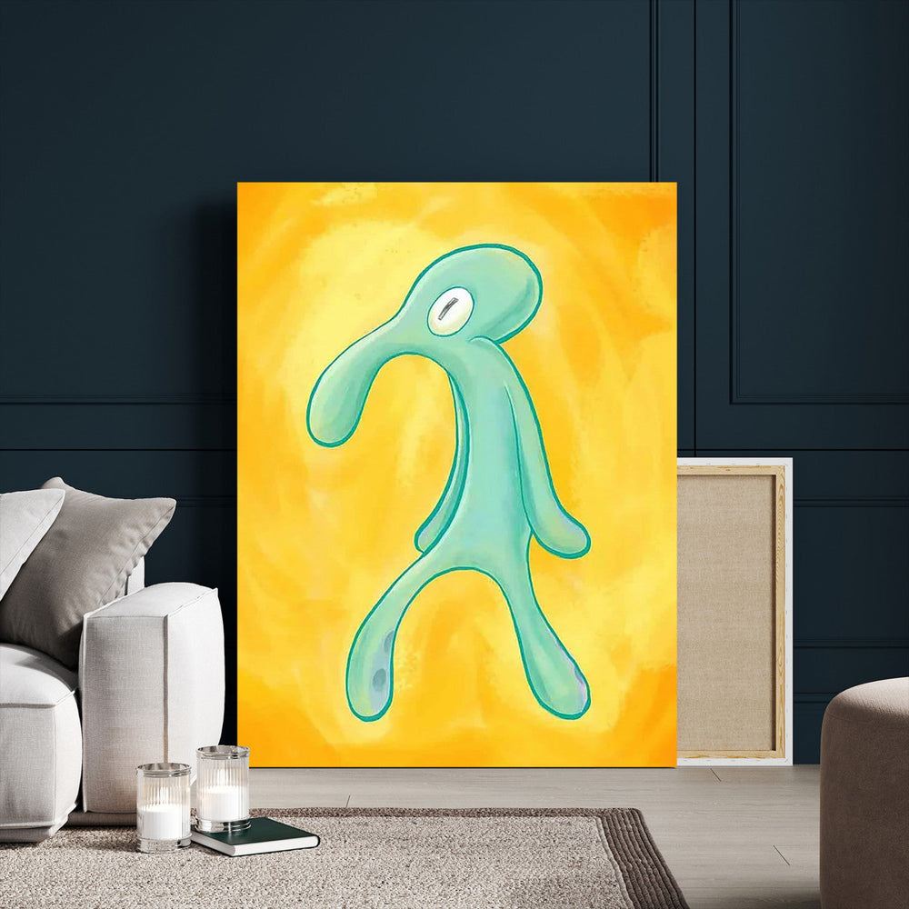 Squidward Tentacles Wall Art Canvas Print – Bold and Brash