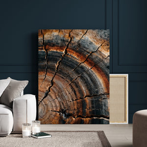 Abstract Tree Rings Wall Art Canvas Print Wood Grain Rings