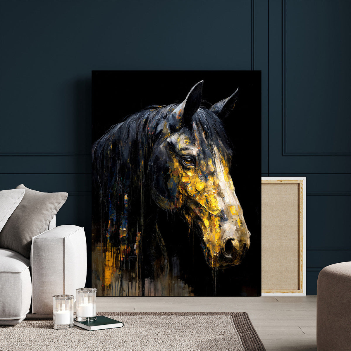 Abstract Horse Wall Art Canvas Print – Painting Style