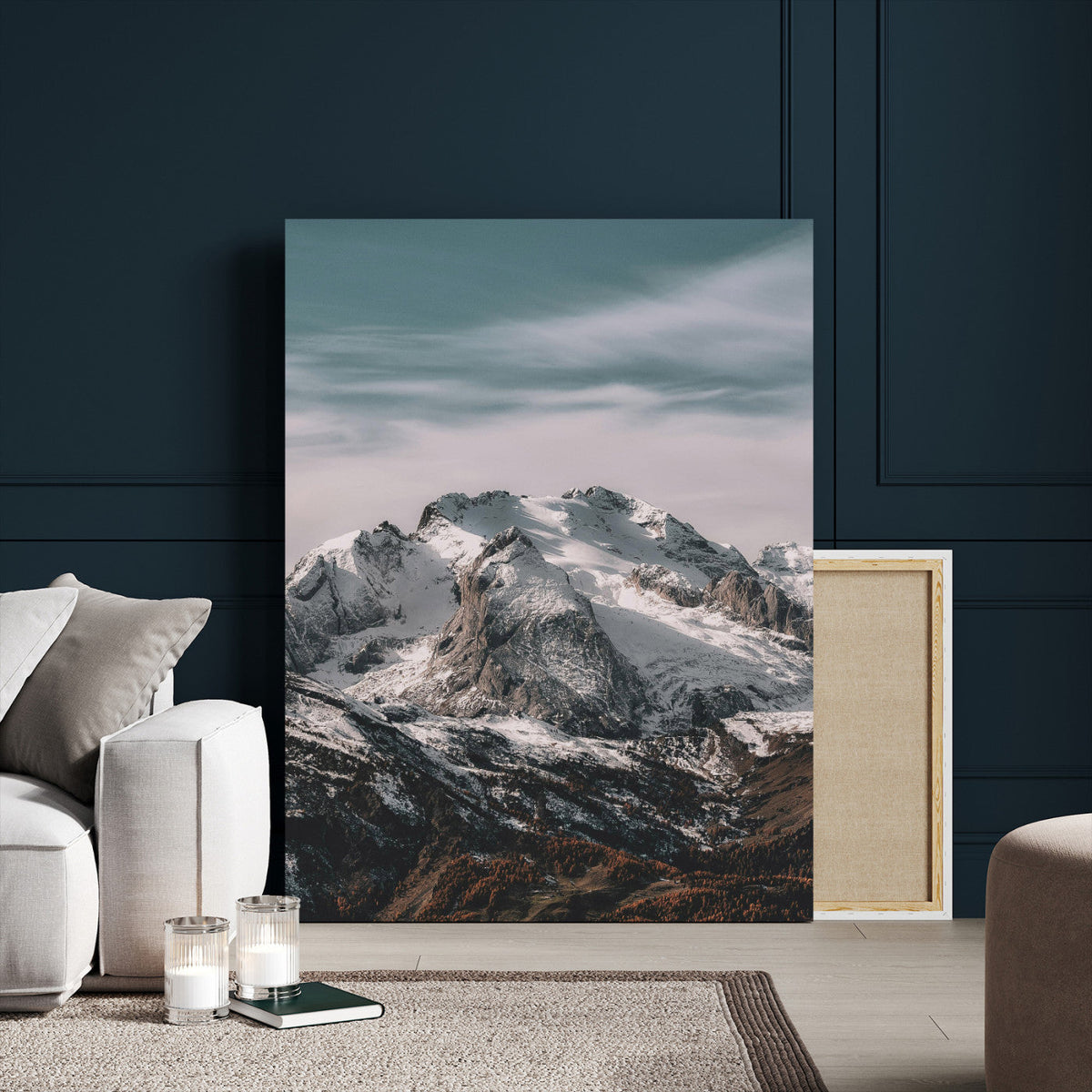 Alpine Mountain Landscape Wall Art Canvas Print, Snowy Peak