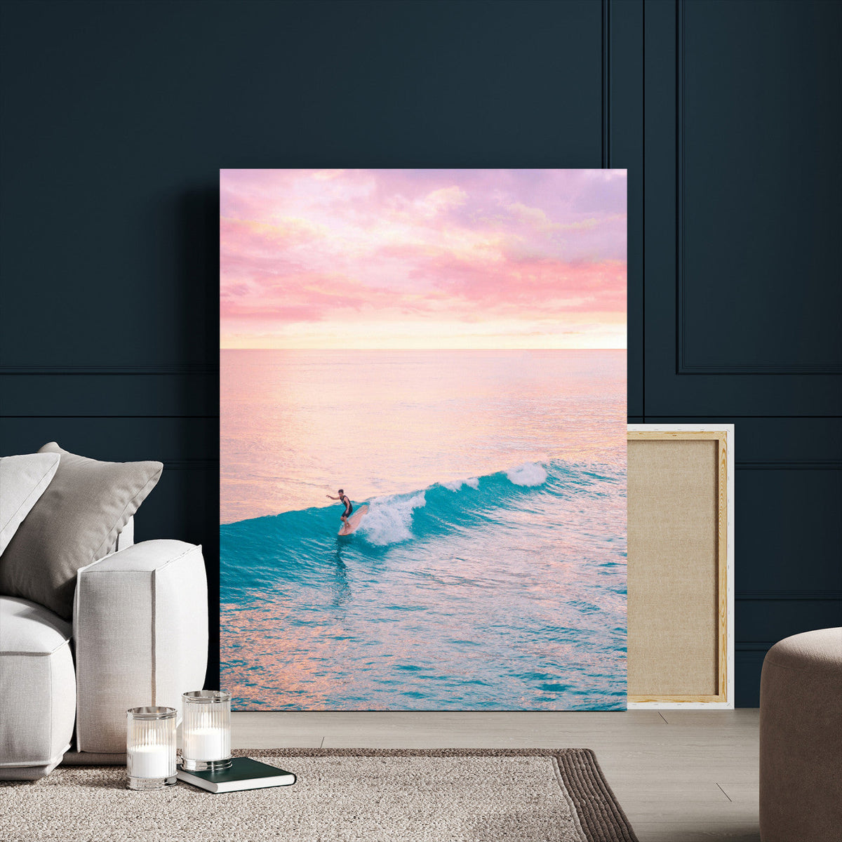 Sunset Surf Wall Art Canvas Print – Coastal Ocean