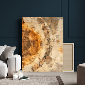 Abstract Wood Ring Wall Art Canvas Print – Natural Tree Ring