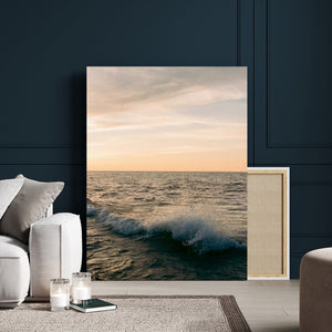 Ocean Wave Wall Art Canvas Print, Calm Coastal Nature