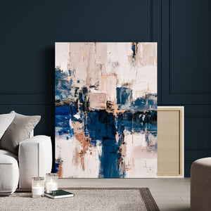 Abstract Navy Blue Wall Art Canvas Print