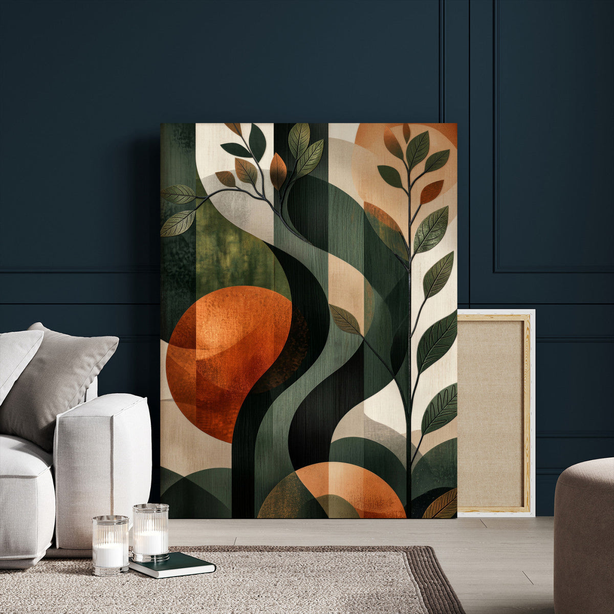 Abstract Green Flowers Wall Art Canvas Print