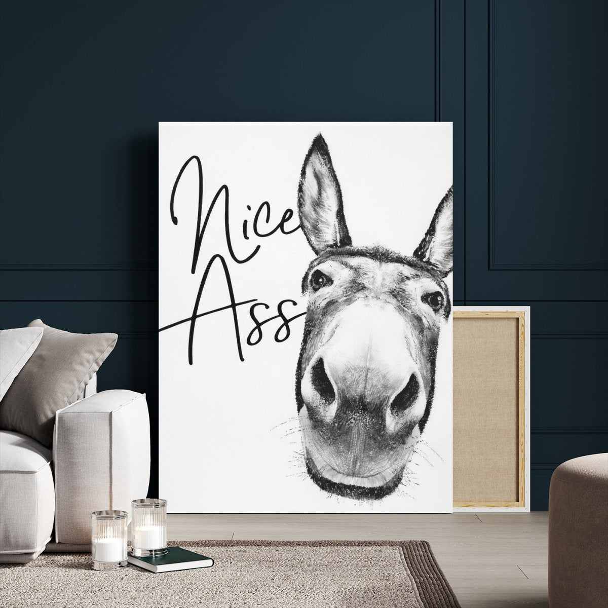 Nice Ass Funny Canvas Wall Art for Bathroom Wall Decor Cute