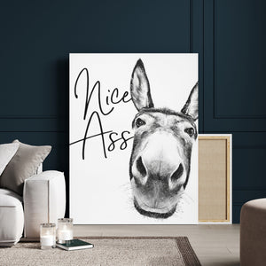 Nice Ass Funny Canvas Wall Art for Bathroom Wall Decor Cute