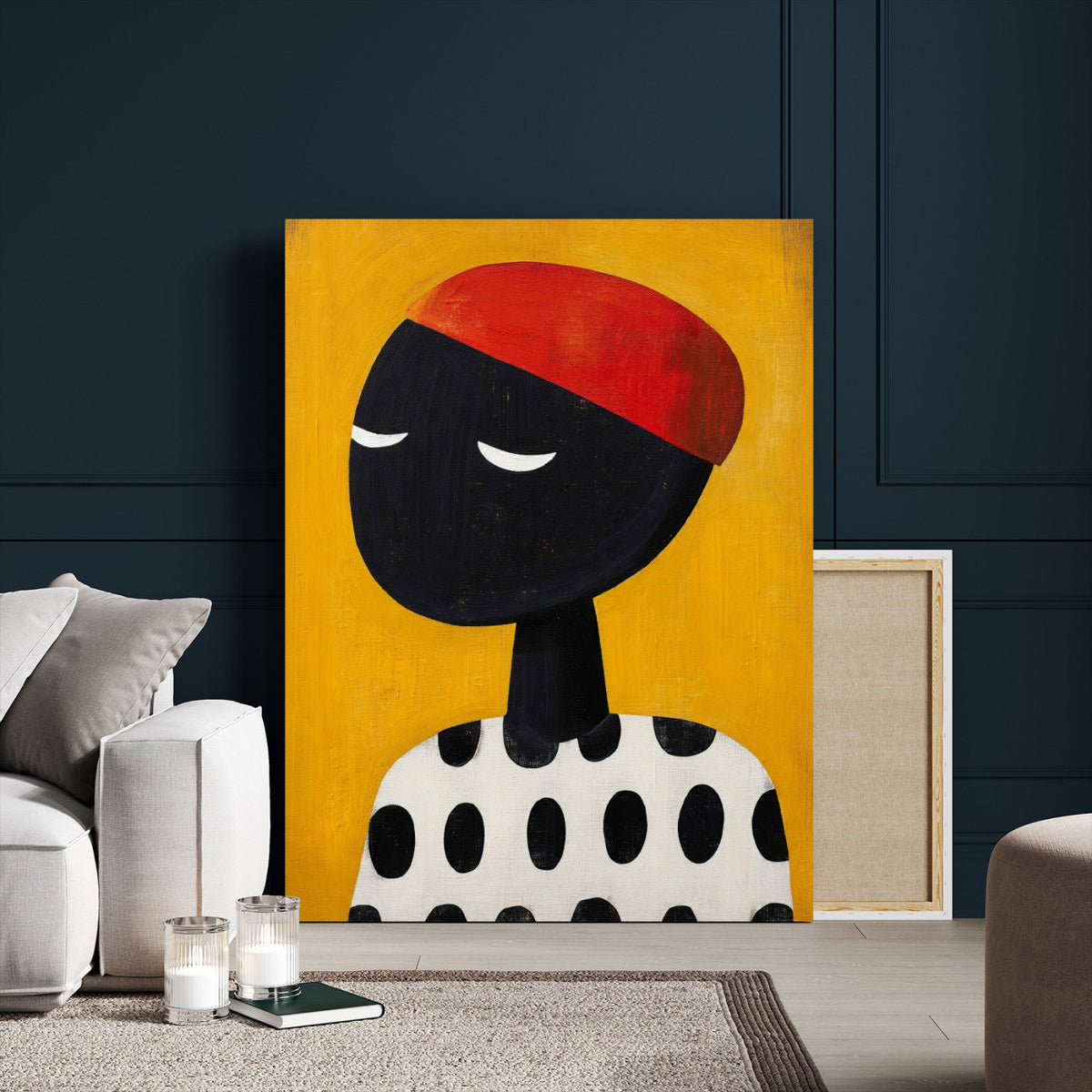 Abstract Portrait Wall Art Canvas Print, Framed Modern