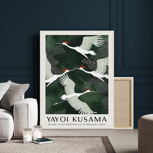 Yayoi Kusama Crane Bird Wall Art Canvas Print, Japanese