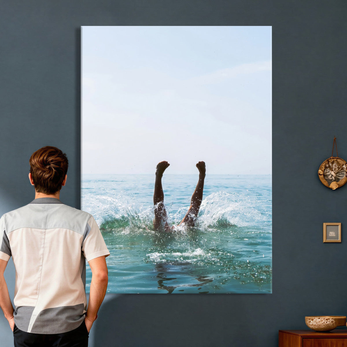 Splash Dive Wall Art – Ocean Waves Canvas Print, Summer Swim