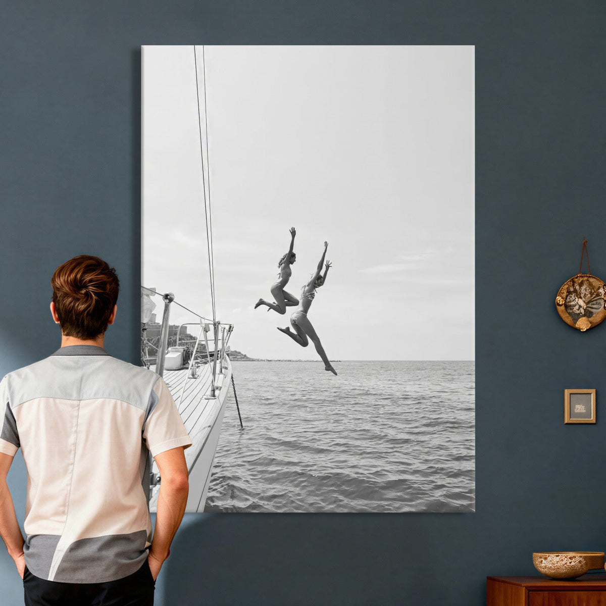 Ocean Dive Wall Art – Summer Splash Canvas Print, Waves &