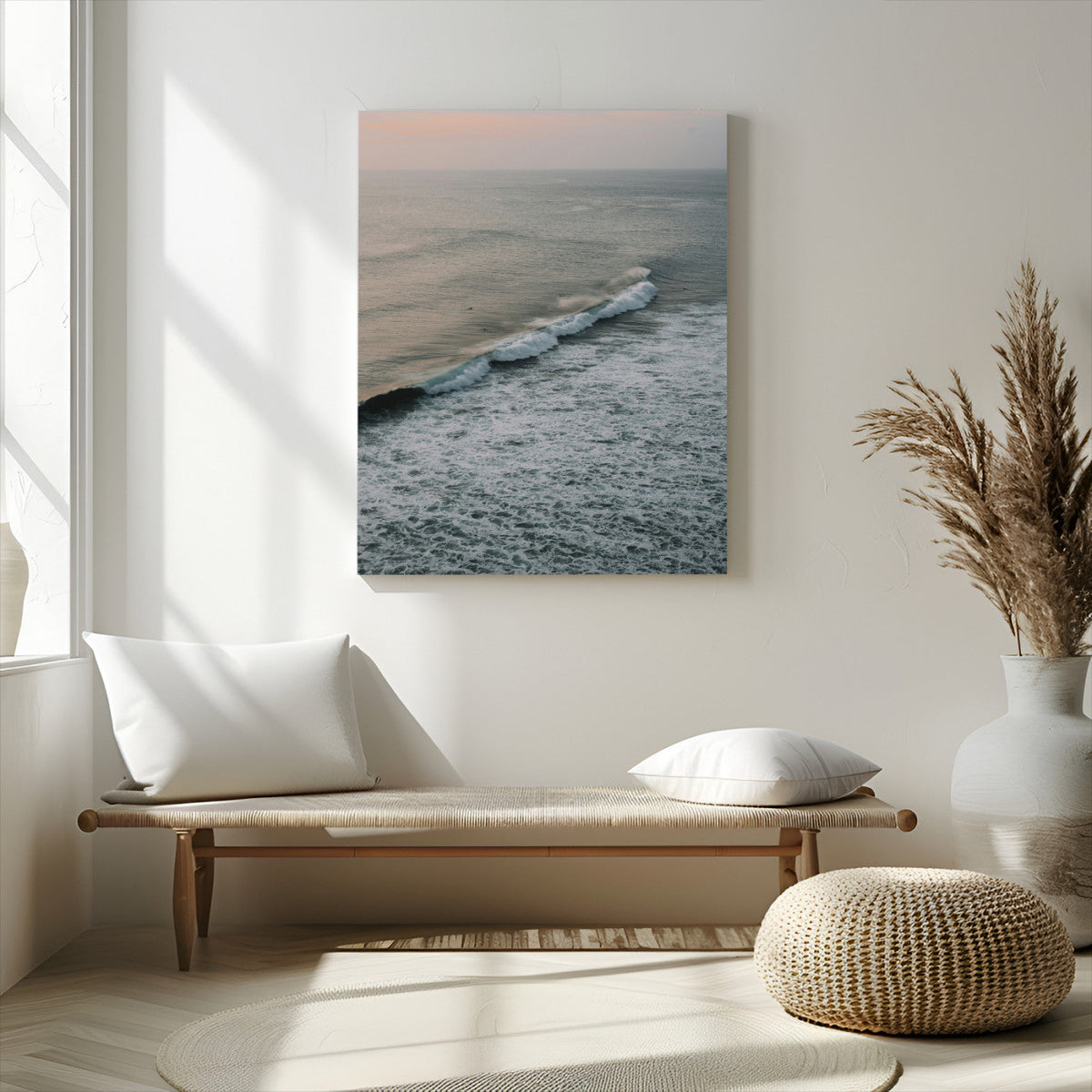 Ocean Waves Wall Art Canvas Print – Framed Coastal Serenity
