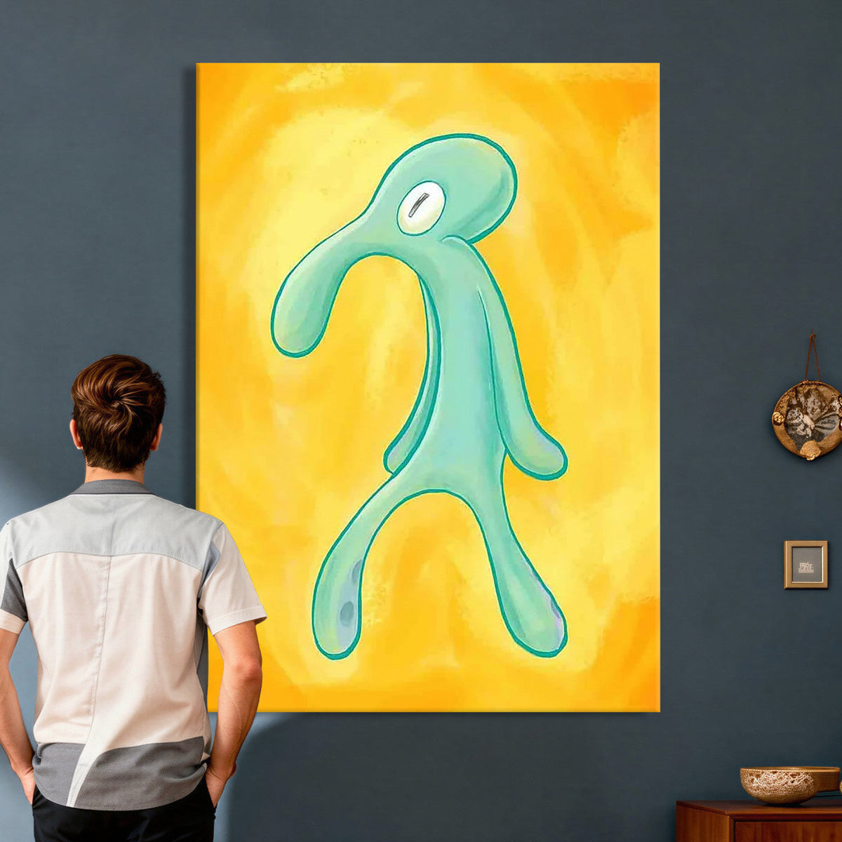 Squidward Tentacles Wall Art Canvas Print – Bold and Brash