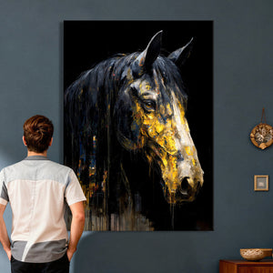 Abstract Horse Wall Art Canvas Print – Painting Style