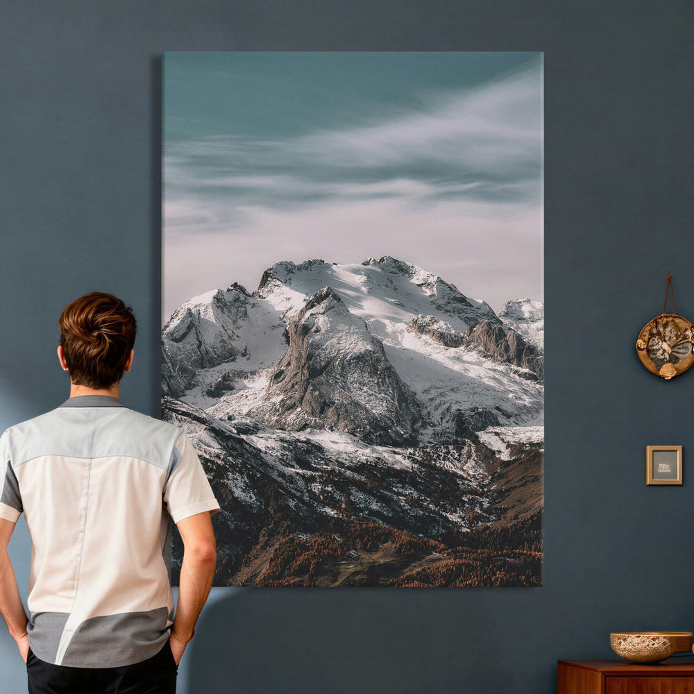 Alpine Mountain Landscape Wall Art Canvas Print, Snowy Peak