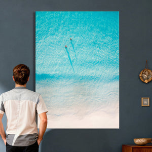 Aerial Turquoise Beach Wall Art Canvas Print – Minimal