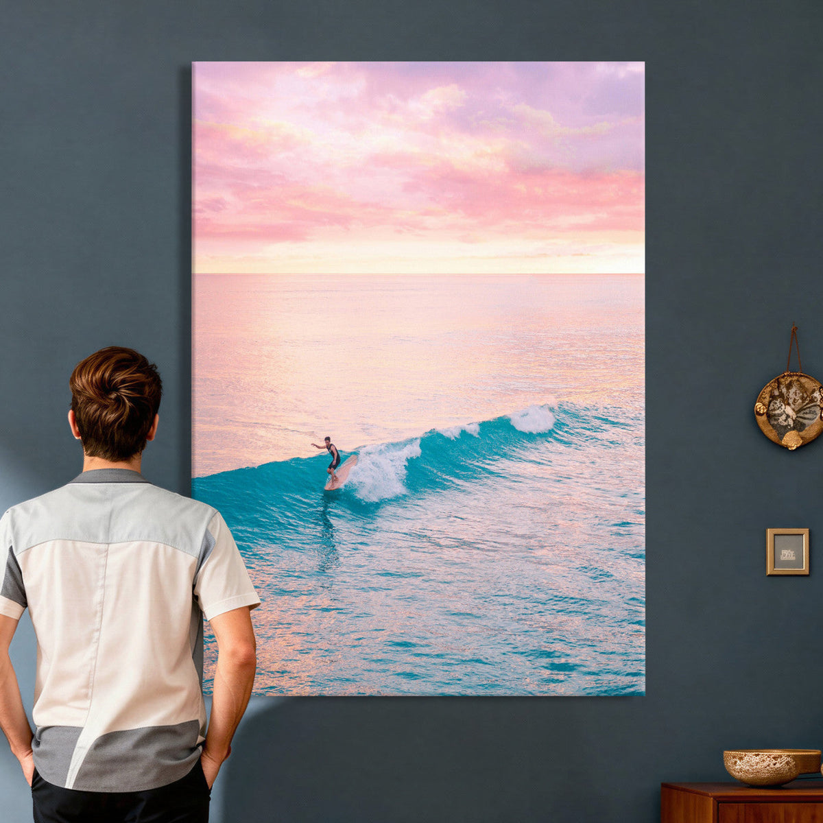 Sunset Surf Wall Art Canvas Print – Coastal Ocean