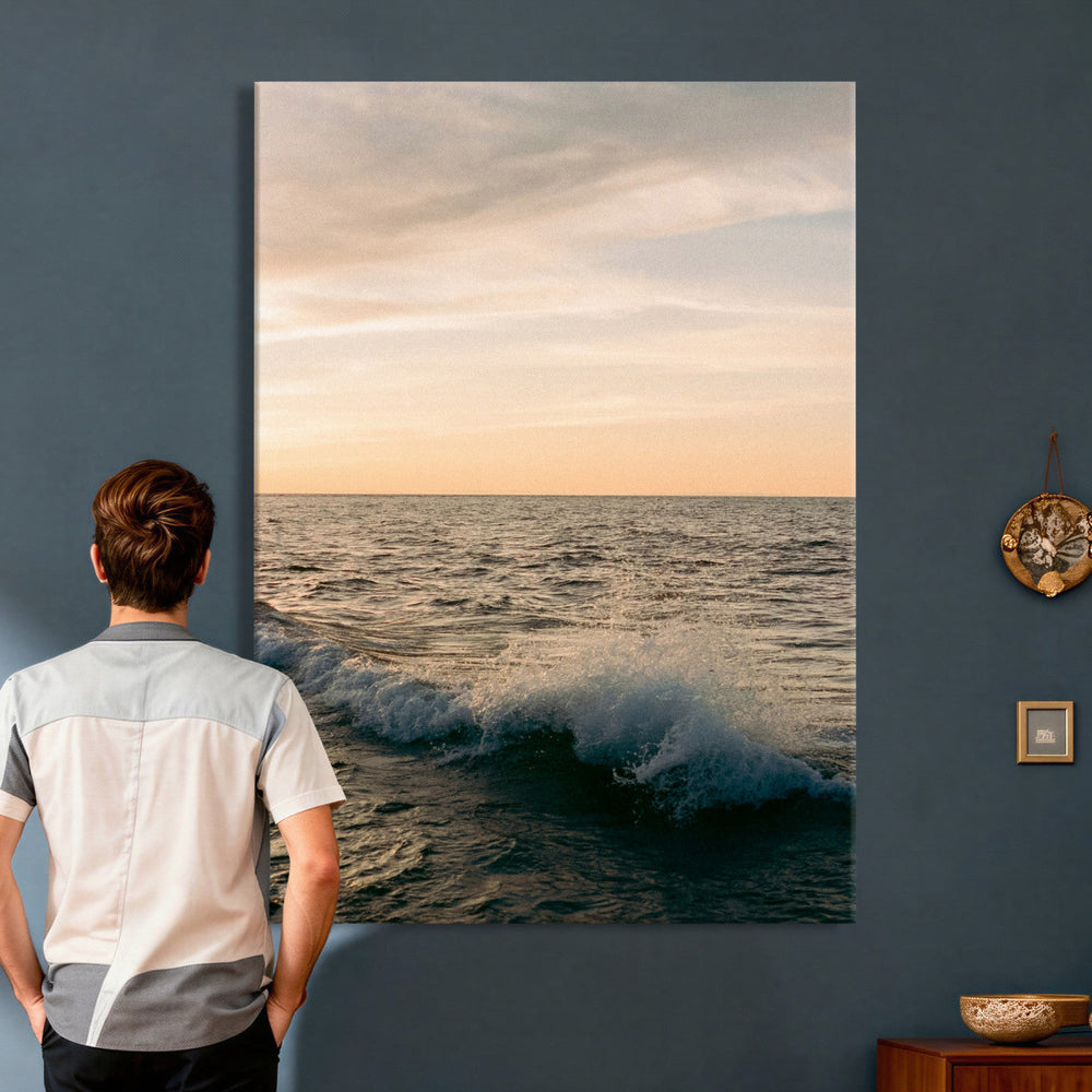 Ocean Wave Wall Art Canvas Print, Calm Coastal Nature