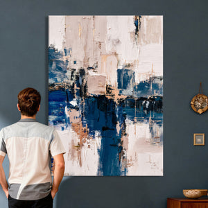 Abstract Navy Blue Wall Art Canvas Print