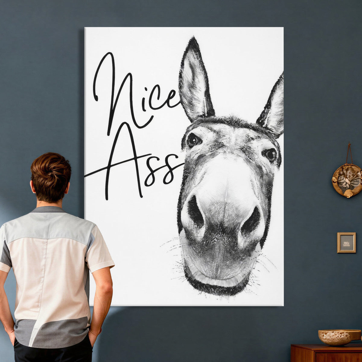 Nice Ass Funny Canvas Wall Art for Bathroom Wall Decor Cute